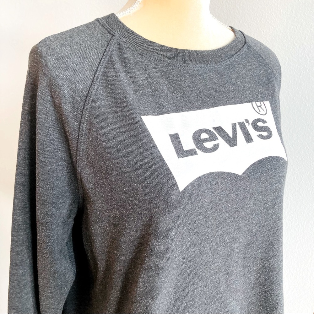 Levi’s Logo Heathered Gray Crewneck Sweatshirt